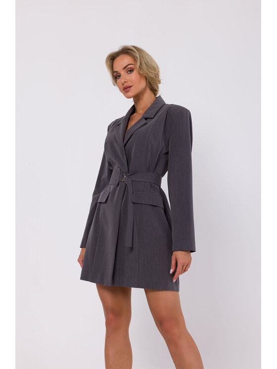 Made of Emotion Made of Emotion Sukienka codzienna M749 Szary Modern Fit