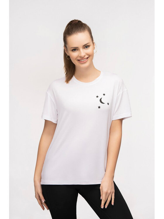 T-Shirt Moonholi, Rozmiar M/L, Biały, MOONSTAR