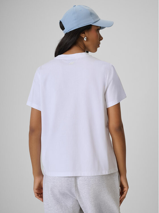 4F 4F T-Shirt ESSENTIAL Biały Regular Fit