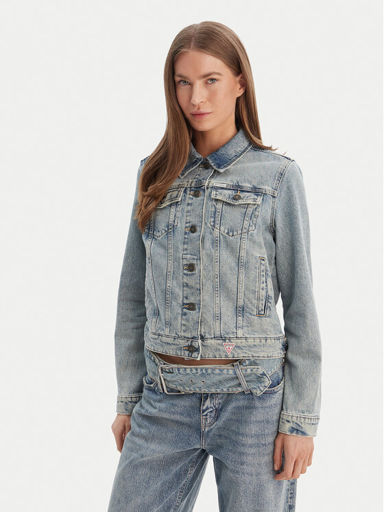 Guess Jeans Guess Jeans Geacă de blugi W6RN55 D5M4I Albastru Regular Fit