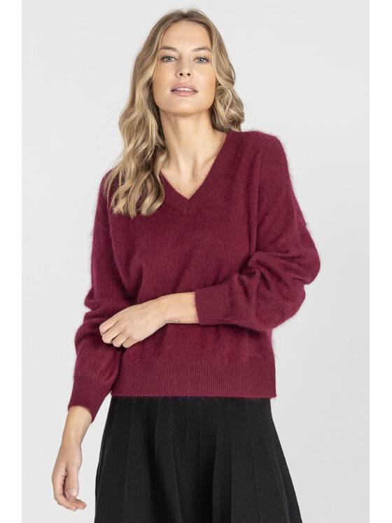 Deni Cler Milano Deni Cler Milano Sweter T-DC-S451-E5-90-39-1 Bordowy Regular Fit