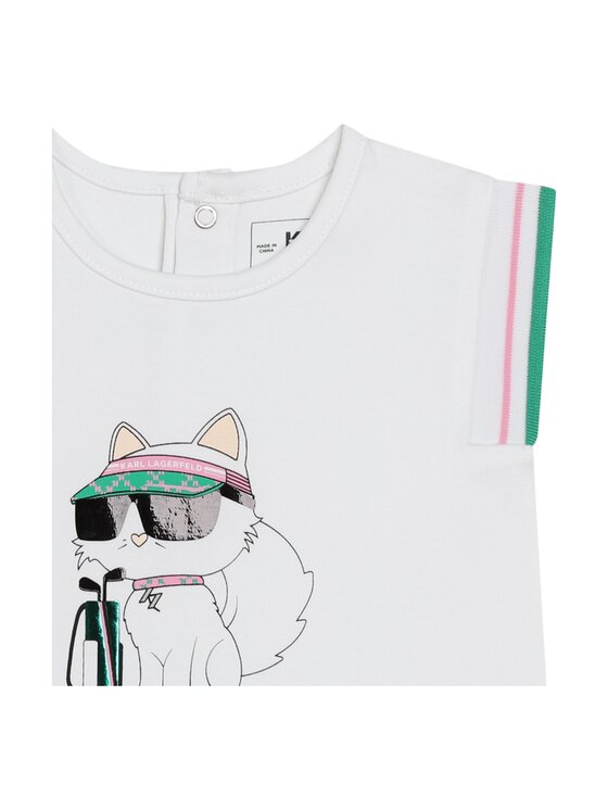 Karl Lagerfeld Kids Karl Lagerfeld Kids Sukienka letnia Z30118/10P Biały Regular Fit