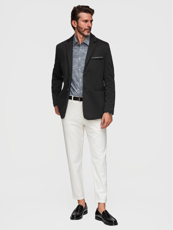 Ombre Ombre Marynarka M170 Czarny Slim Fit