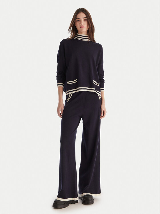 Gaudi Gaudi Strickhose 521BD23001 Dunkelblau Wide Leg