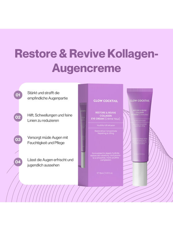 Glow Cocktail Glow Cocktail Regenerująco-rewitalizujący krem kolagenowy pod oczy 15 ml Krem pod oczy
