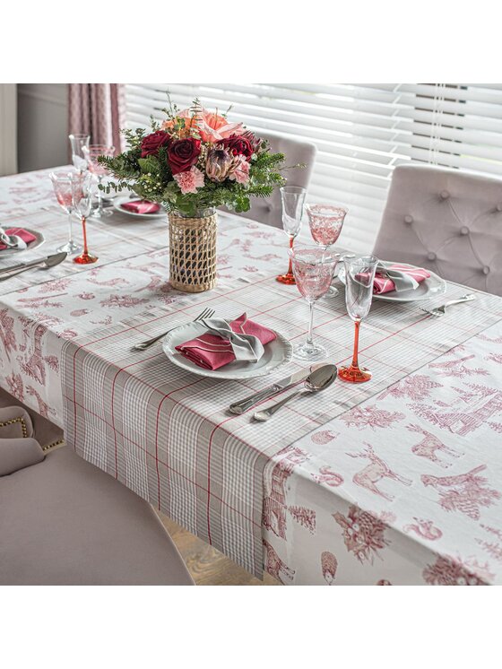 Roseberry Home Roseberry Home Obrus Toile de Jouy Red Forest Czerwony