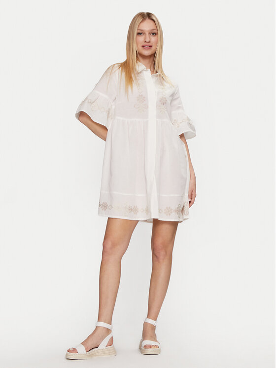 Iconique Iconique Φόρεμα καλοκαιρινό Sandra IC24-015 Λευκό Regular Fit