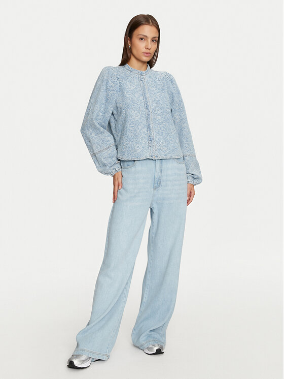 Vila Vila Jeanshemd Chris 14103484 Blau Regular Fit