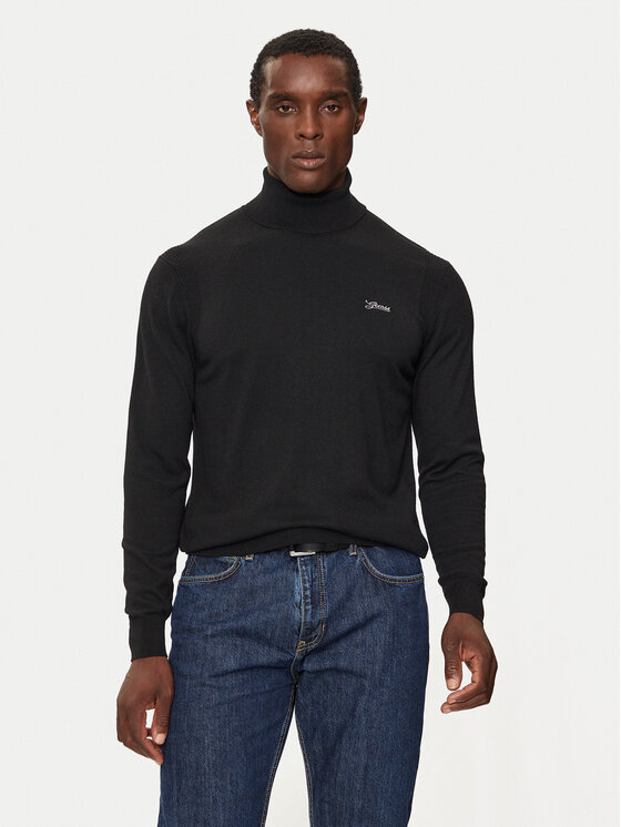 Guess Pull a col roule M4BR05 Z3H82 Noir Regular Fit Modivo