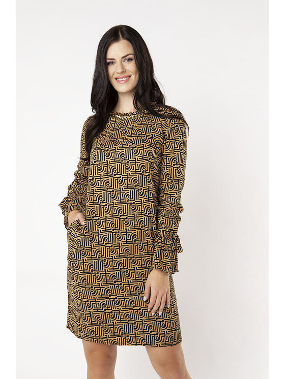 QUIOSQUE QUIOSQUE Každodenné šaty CHAIN DRESS Béžová Regular Fit