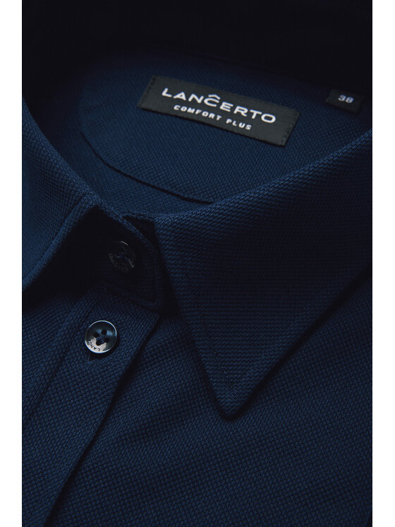 Lancerto Lancerto Koszula Koszula Damska Granatowa z Dzianiny Bawełnianej Melian Regular KO073224000058 Granatowy Regular Fit