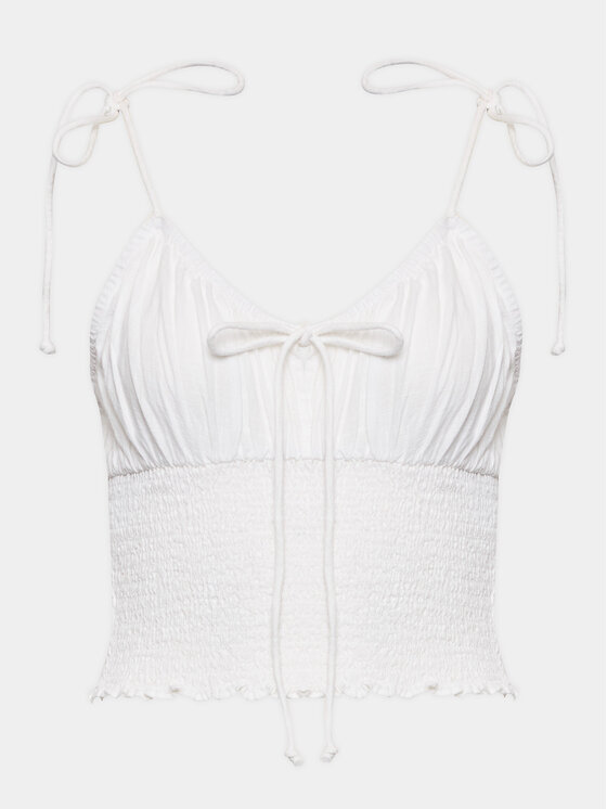 Gina Tricot Top 19928 Biela Regular Fit
