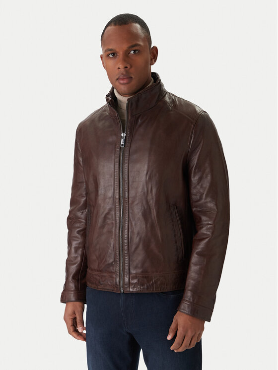 Milestone Milestone Giacca di pelle Ms Barney 531063 21295 Marrone Regular Fit