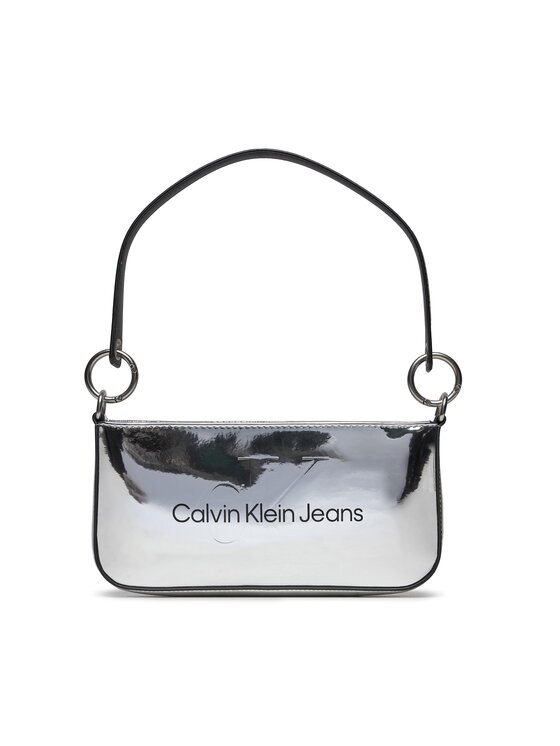 Geantă Calvin Klein Jeans Sculpted Shoulder Pouch25 Mono S K60K611857 Argintiu