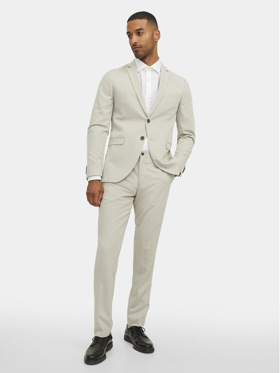 Jack & Jones Jack & Jones Kostiumas Franco 12181339 Écru Super Slim Fit