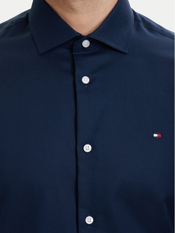 Tommy Hilfiger Tommy Hilfiger Särk Dobby MW0MW43747 Tumesinine Slim Fit