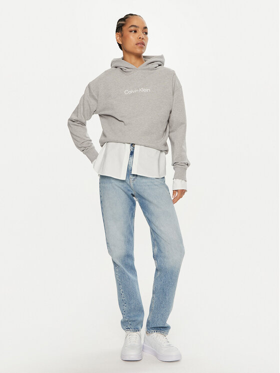 Calvin Klein Calvin Klein Mikina Hero Logo K20K205449 Sivá Relaxed Fit