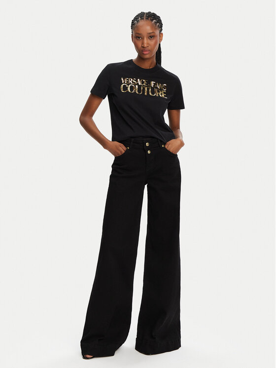 Versace Jeans Couture Versace Jeans Couture Blugi 78HAB561 Negru Wide Leg