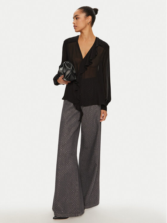 PINKO PINKO Särkpluus 102964 A1JZ Must Regular Fit