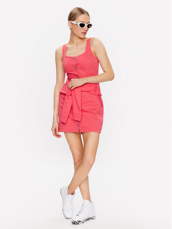 Tommy Jeans Robe en jean DW0DW15665 Rose Slim Fit
