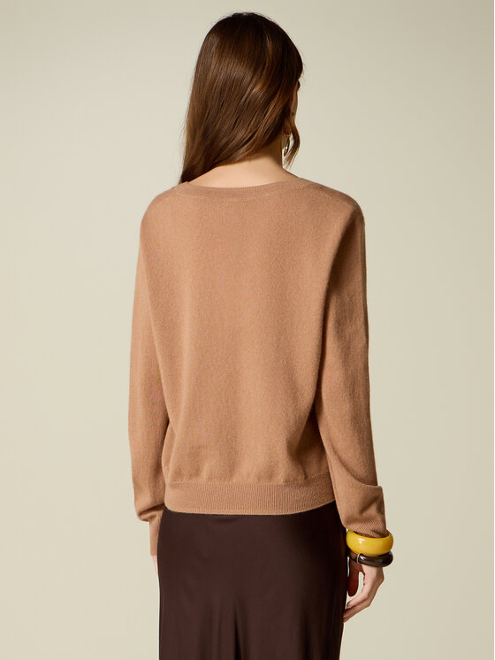 Oltre Oltre Sweter M209E002229N012 Kremowy Regular Fit