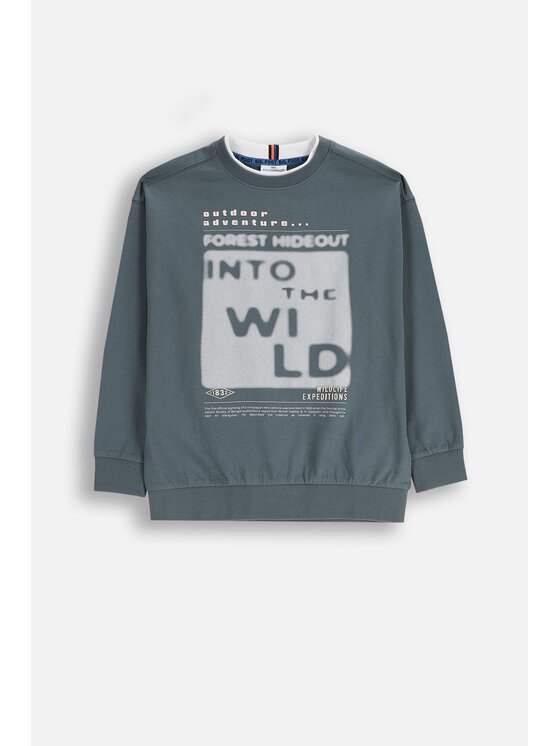 Dziecięcy T-Shirt Coccodrillo, Rozmiar 128, Szara, ZC5143101YBJ-019