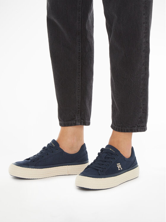 Tommy Hilfiger Scarpe sportive Vulc Sneaker Linnen FW0FW07673 Blu scuro 