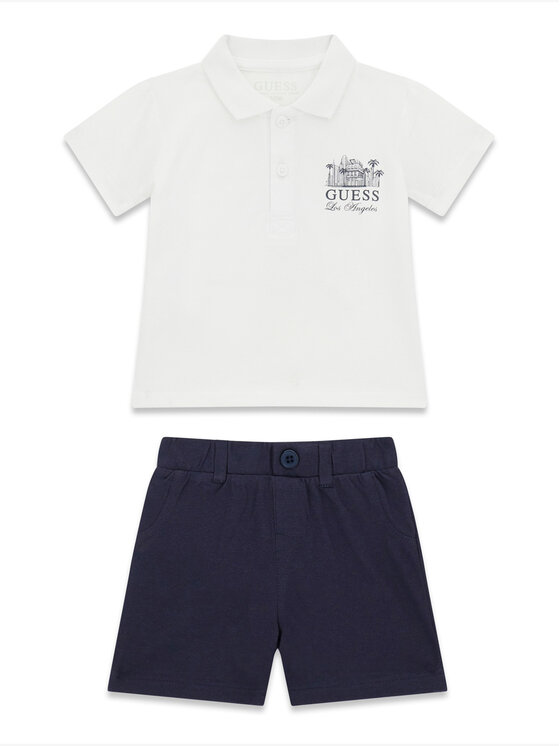Guess Komplet polo i spodenki I6GG03 KADZ4 Granatowy Regular Fit