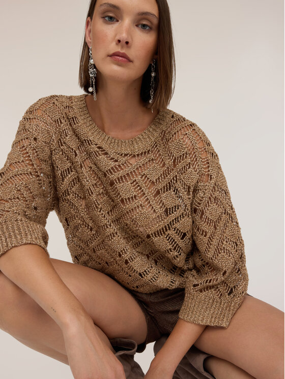 Motivi Motivi Maglione M487W004199N012 Marrone Boxy Fit