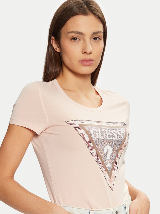Guess Guess Póló W5RI22 J1314 Ekru Regular Fit