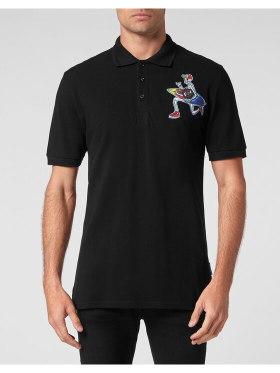 PHILIPP PLEIN PHILIPP PLEIN Polo 6099 Czarny Slim Fit