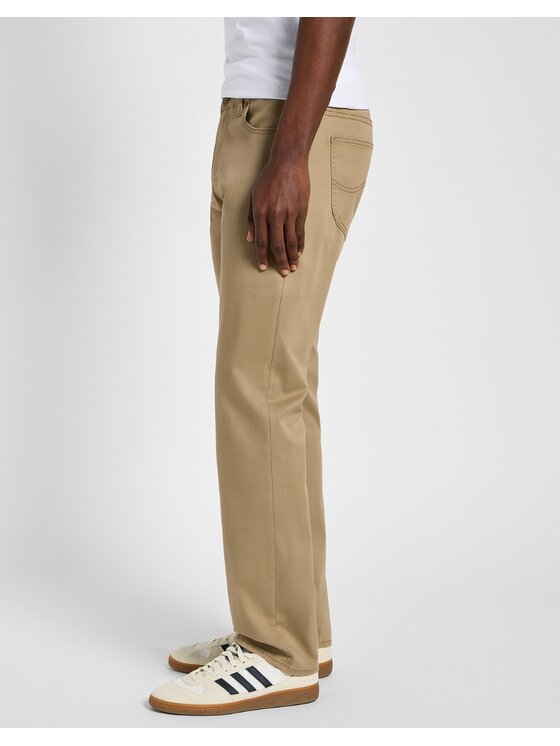 Lee Lee Spodnie materiałowe Straight Fit XM Extreme Motion MVP Beżowy Tapered Fit
