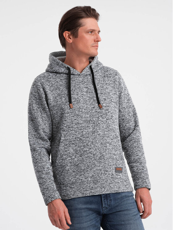 Ombre Ombre Mikina OM-SSNZ-0147 Šedá Classic Fit