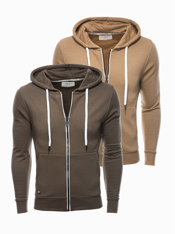 Ombre Ombre Mikina Z36 Hnědá Regular Fit
