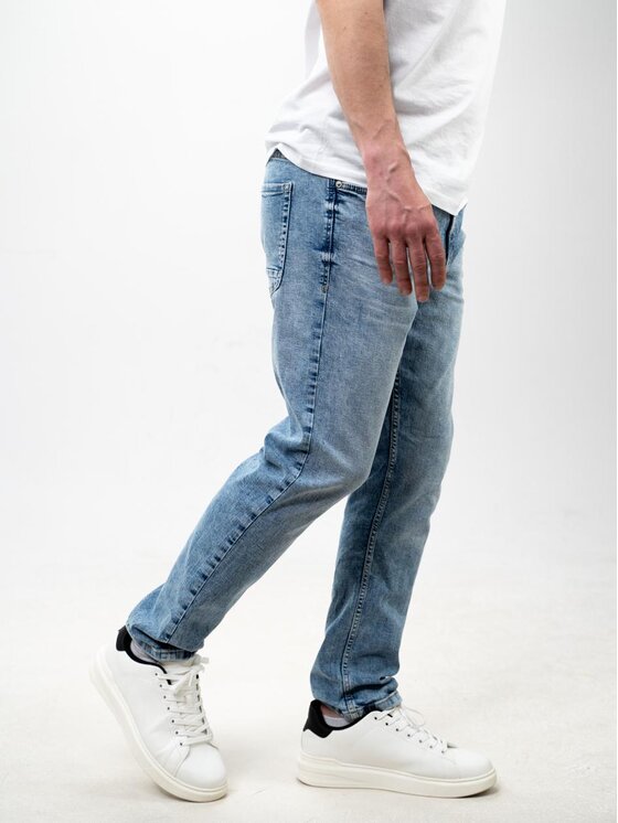 MyStars MyStars Jeansy Spodnie Jeansowe Slim Męskie Jasne Niebieskie MyStars Luke 36/34 Niebieski Slim Fit