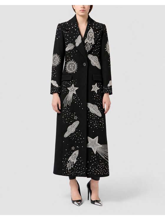 PHILIPP PLEIN PHILIPP PLEIN Zimný kabát 31274 Čierna Loose Fit