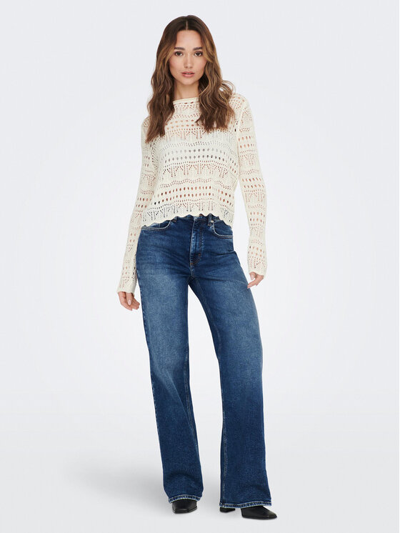 JDY JDY Pulover Sun Lay 15287384 Écru Regular Fit