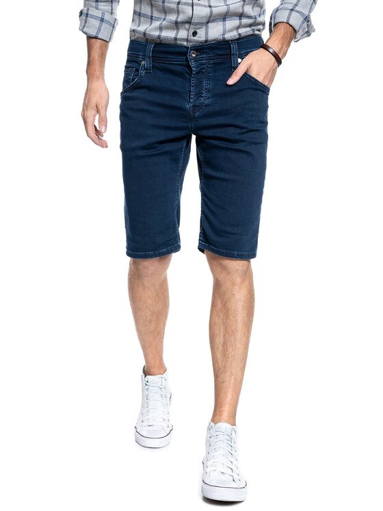 Mustang Mustang Szorty jeansowe CHICAGO SHORT Niebieski Slim Fit