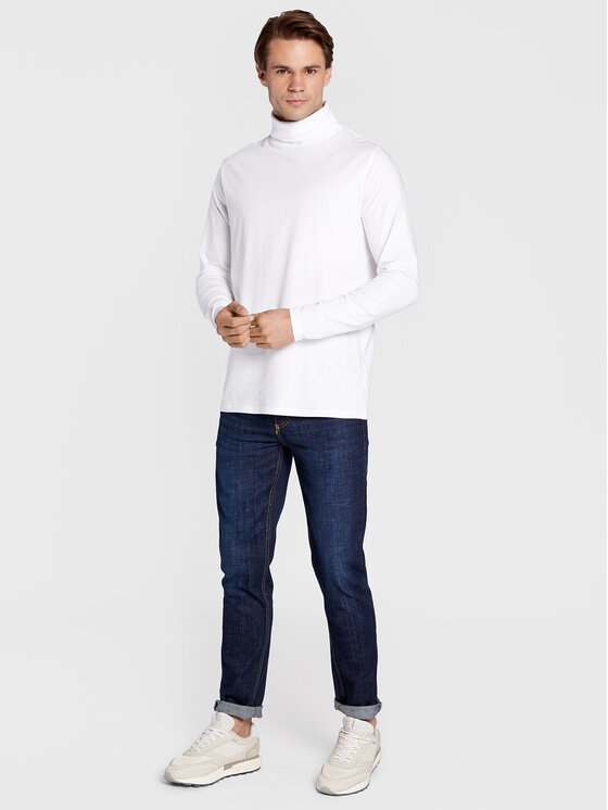 Lindbergh Lindbergh Marškinėliai ilgomis rankovėmis 30-400126 Balta Slim Fit