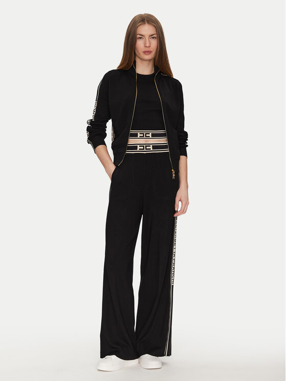 Elisabetta Franchi Elisabetta Franchi Долнище анцуг KP-65S-51E2 Черен Regular Fit