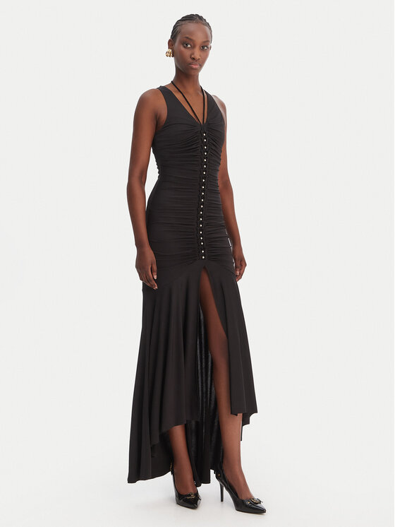 Just Cavalli Rochie cocktail 80PAOB01 CJB04 Negru Slim Fit