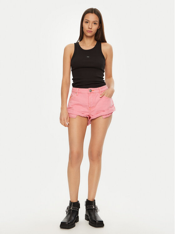 One Teaspoon One Teaspoon Pantaloni scurți de blugi Bandits 26780 Roz Regular Fit