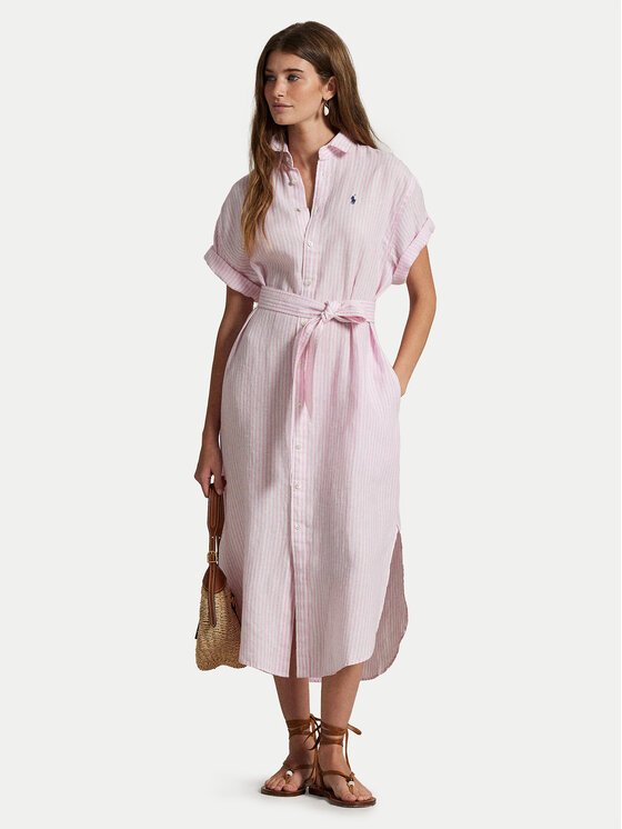 Polo Ralph Lauren Košeľové šaty 211965843001 Ružová Regular Fit
