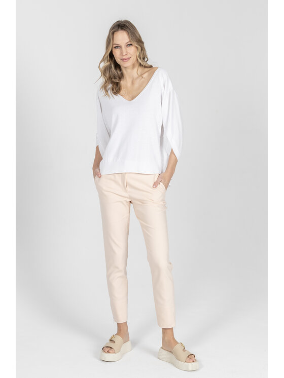 Deni Cler Milano Deni Cler Milano Sweter T-DC-S212-F2-20-10-1 Biały Loose Fit