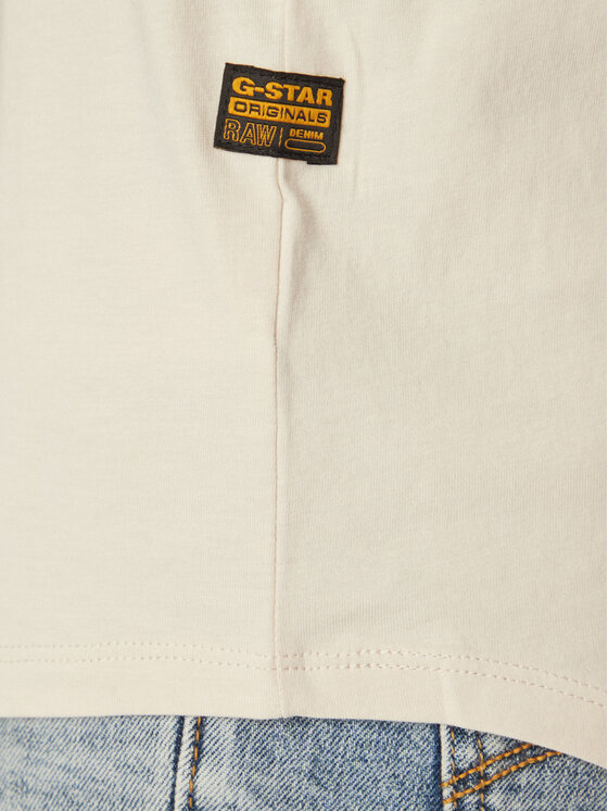 G-Star Raw G-Star Raw Tričko Lash D16396-B353 Krémová Regular Fit