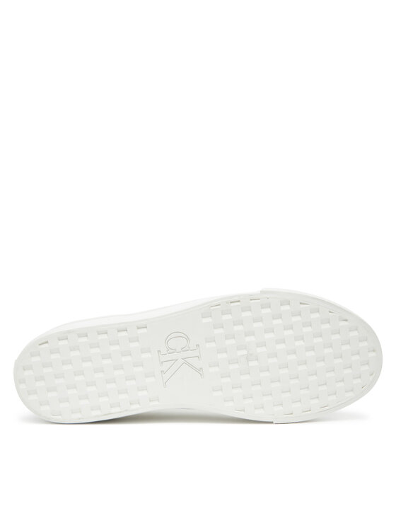 Calvin Klein Jeans Calvin Klein Jeans Сникърси Vulc Flatf Lth Silver Logo Tag YW0YW01877 Бял