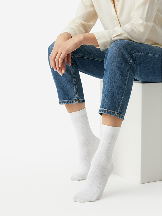 Nine West Nine West Κάλτσες μακριές CEO_BR_NW_25077_W_AW25 (3 PACK) Λευκό