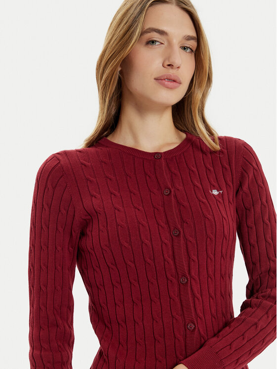 Gant Gant Kardigán 4800103 Piros Slim Fit