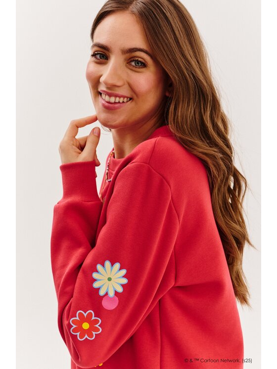 NAOKO NAOKO Mikina Girl Power Červená Regular Fit