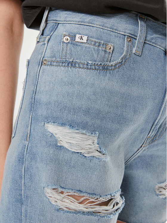 Calvin Klein Jeans Calvin Klein Jeans Džinsiniai šortai J20J222803 Mėlyna Mom Fit